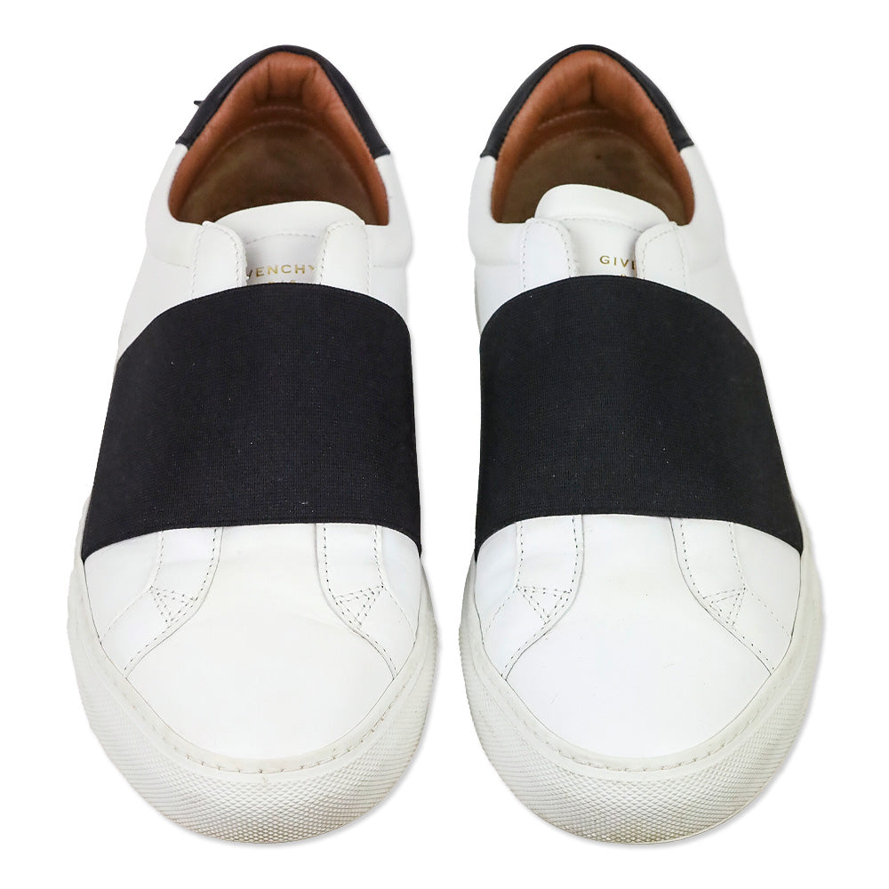 Givenchy White Leather Urban Knots Paris ‘17 Elastic Strap Low-Top Sneakers