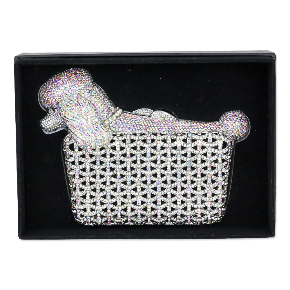 Glam Confidential Crystal Poodle Clutch