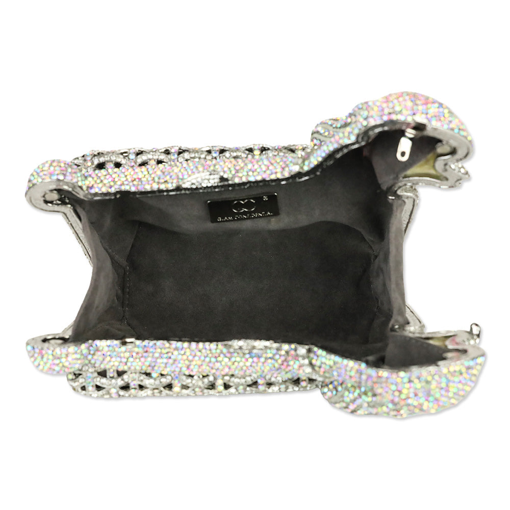 Glam Confidential Crystal Poodle Clutch