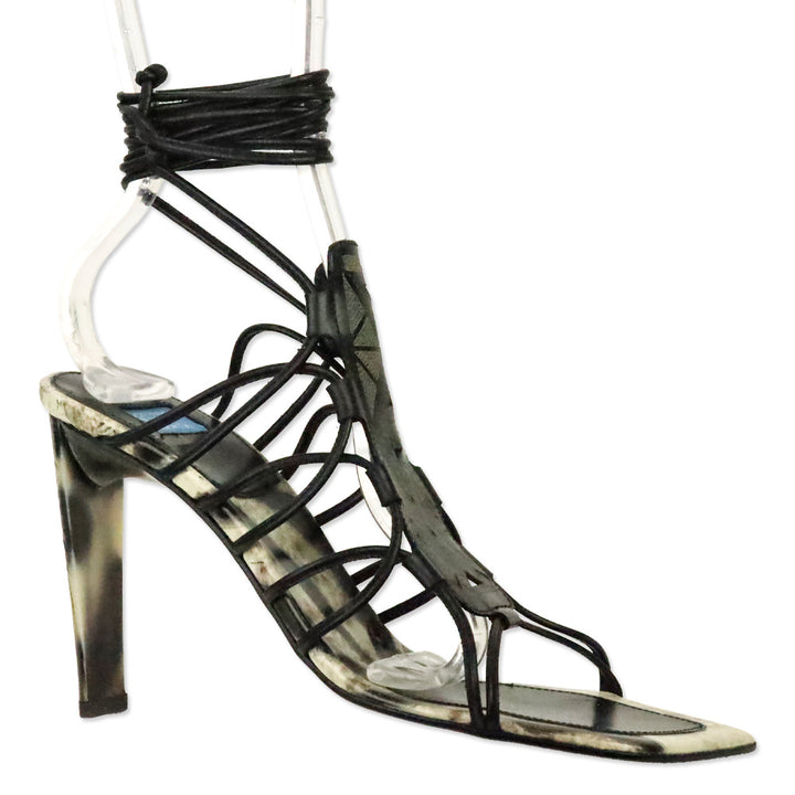 Goffredo Fantini Black Gladiator Strappy Sandal