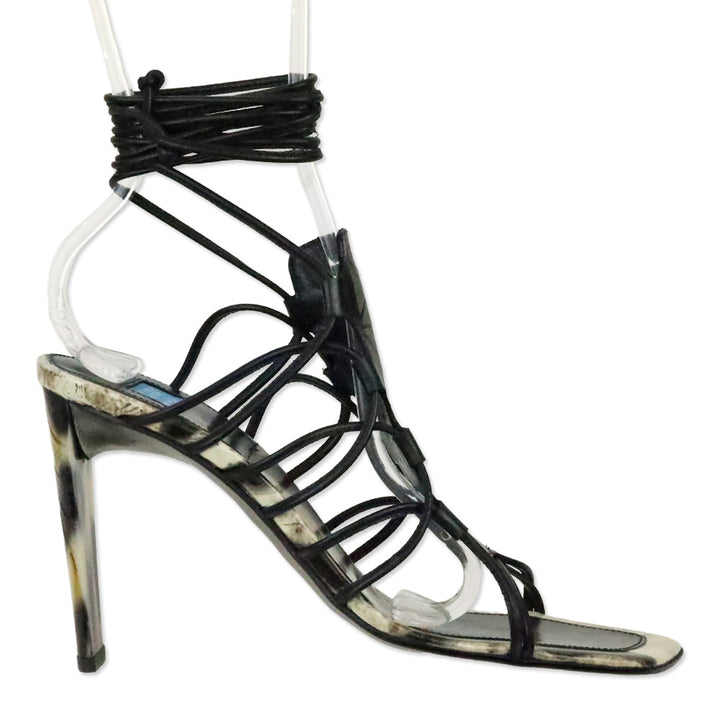 Goffredo Fantini Black Gladiator Strappy Sandal