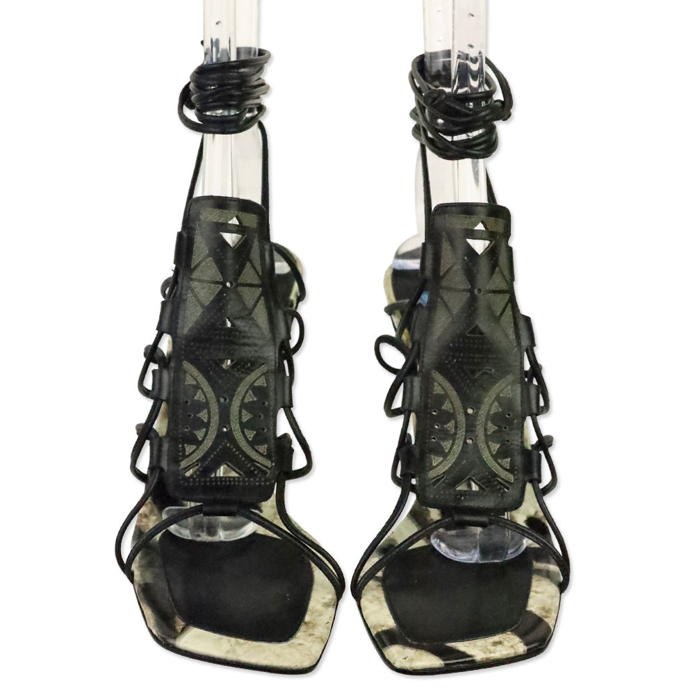 Goffredo Fantini Black Gladiator Strappy Sandal