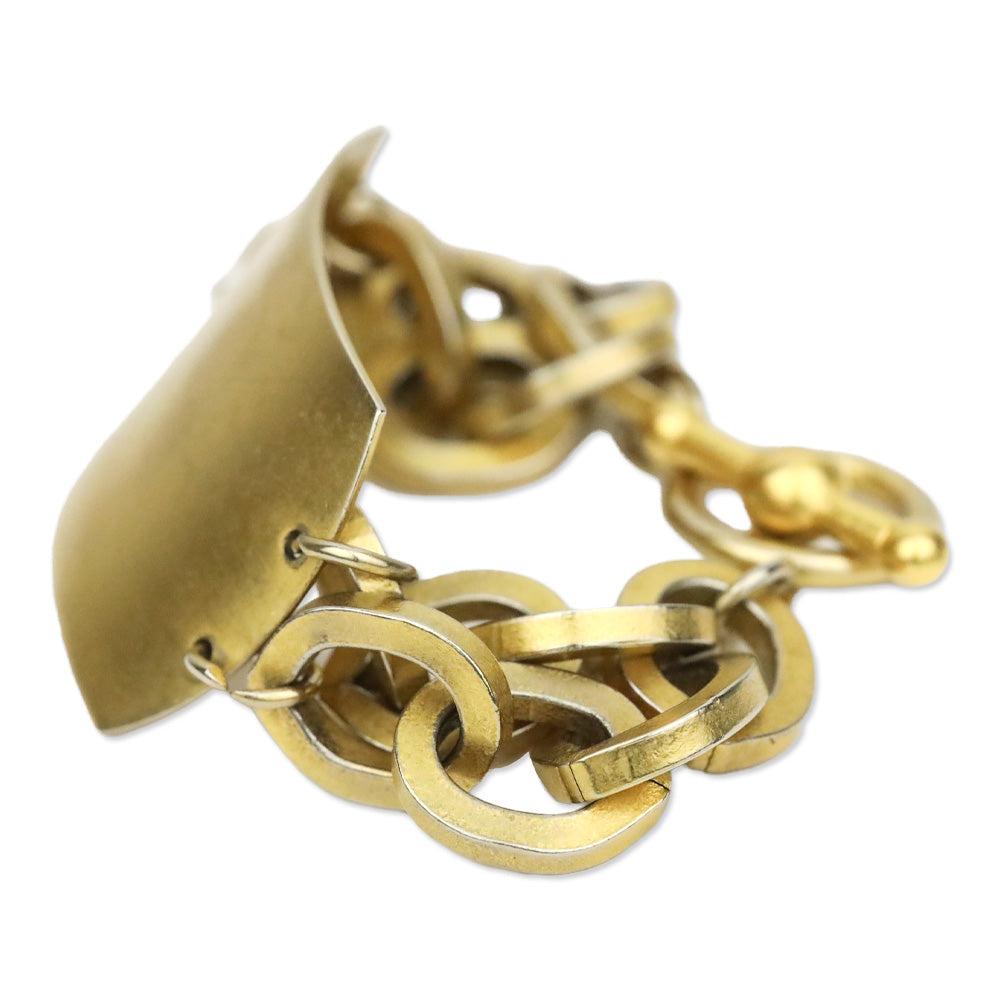 Gold-Tone Plate Chain Toggle Bracelet