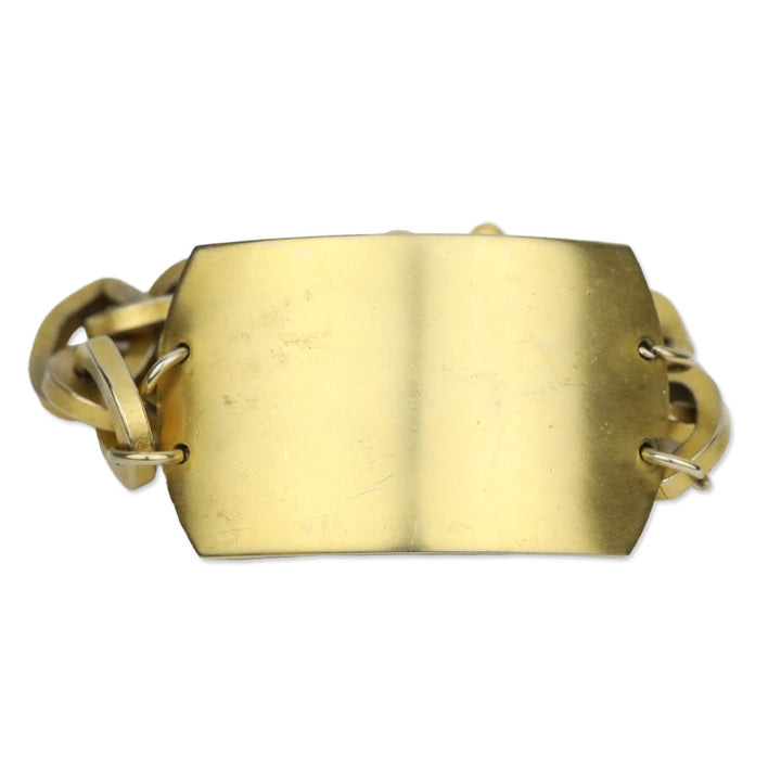 Gold-Tone Plate Chain Toggle Bracelet
