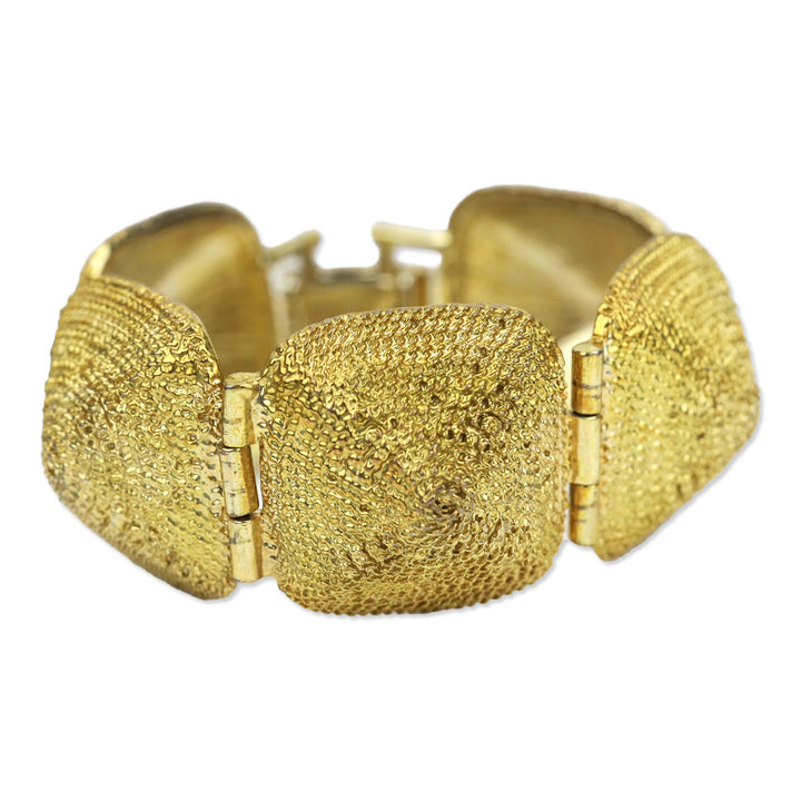 Gold-tone Chain Link Pyramid Bracelet