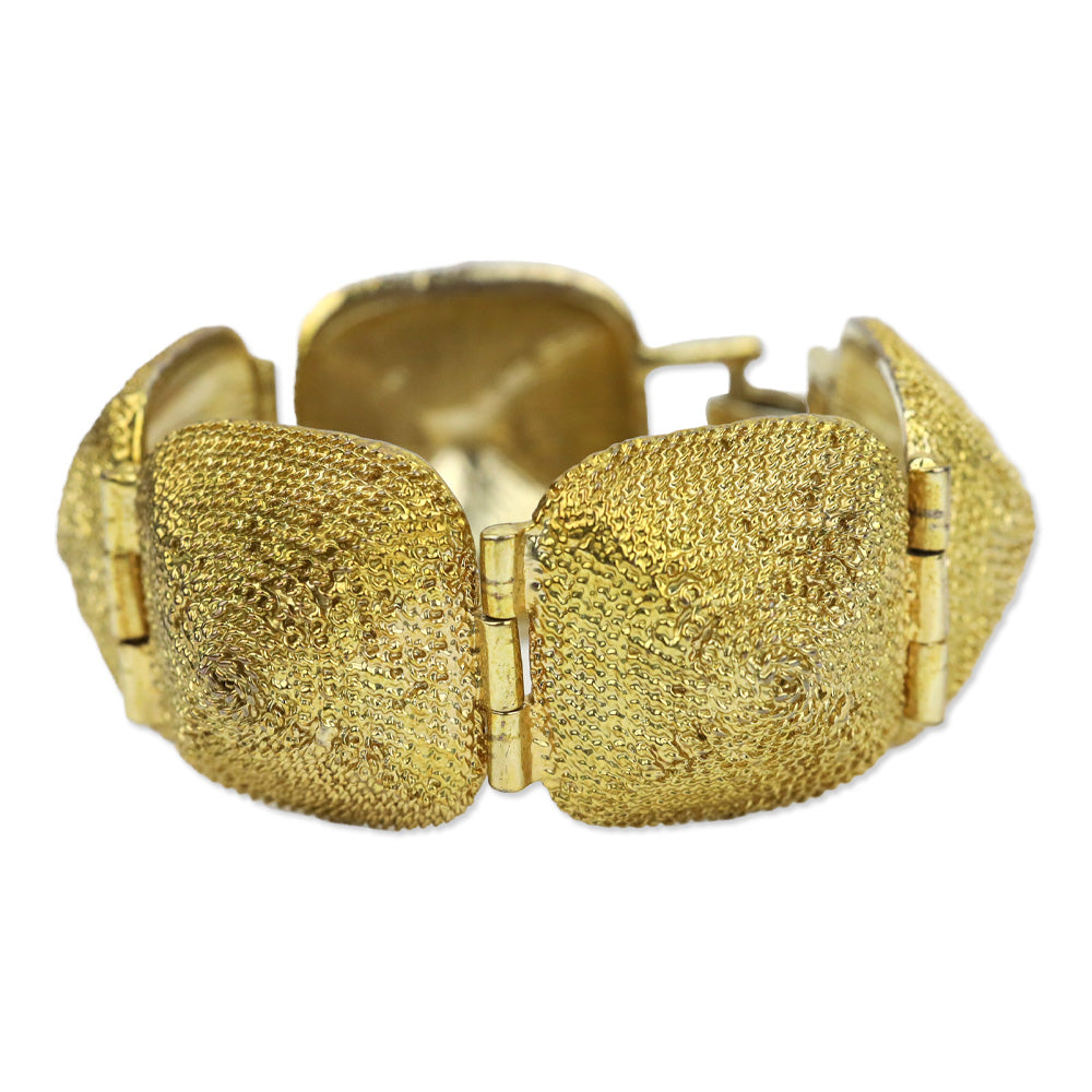 Gold-tone Chain Link Pyramid Bracelet
