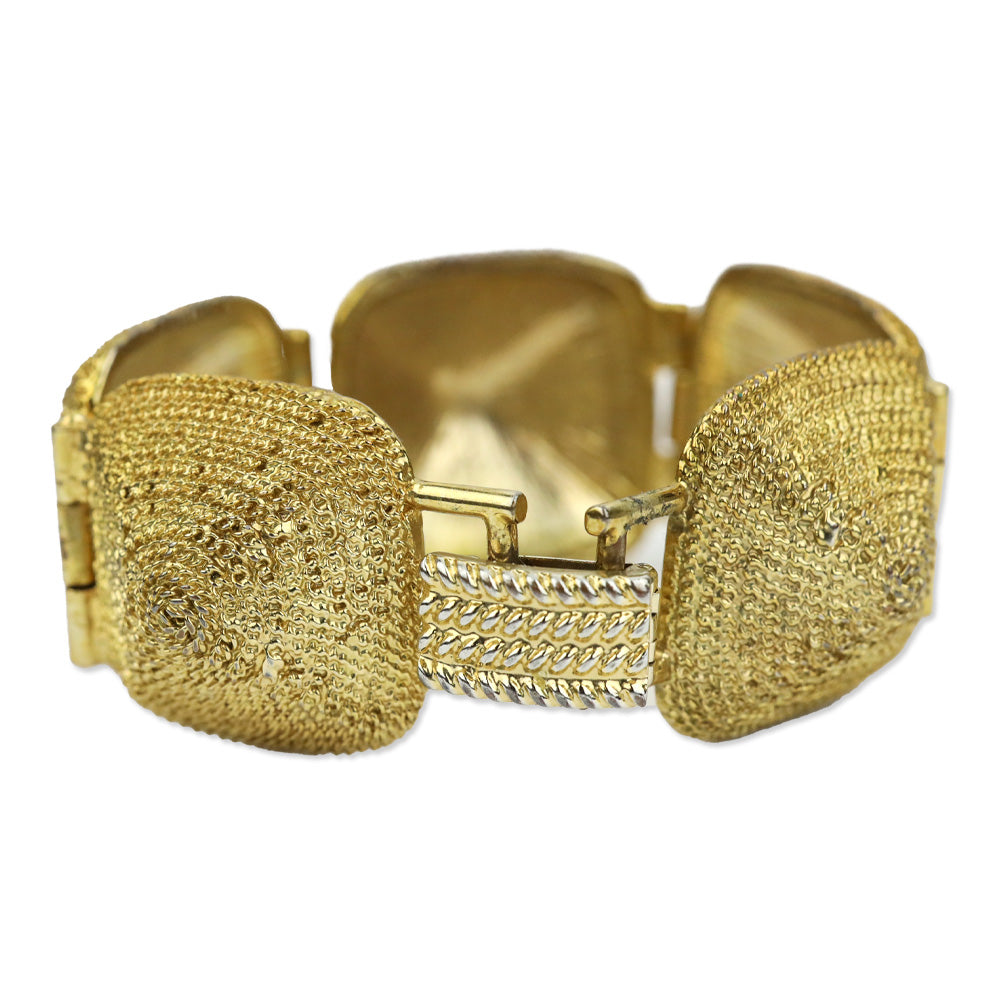 Gold-tone Chain Link Pyramid Bracelet