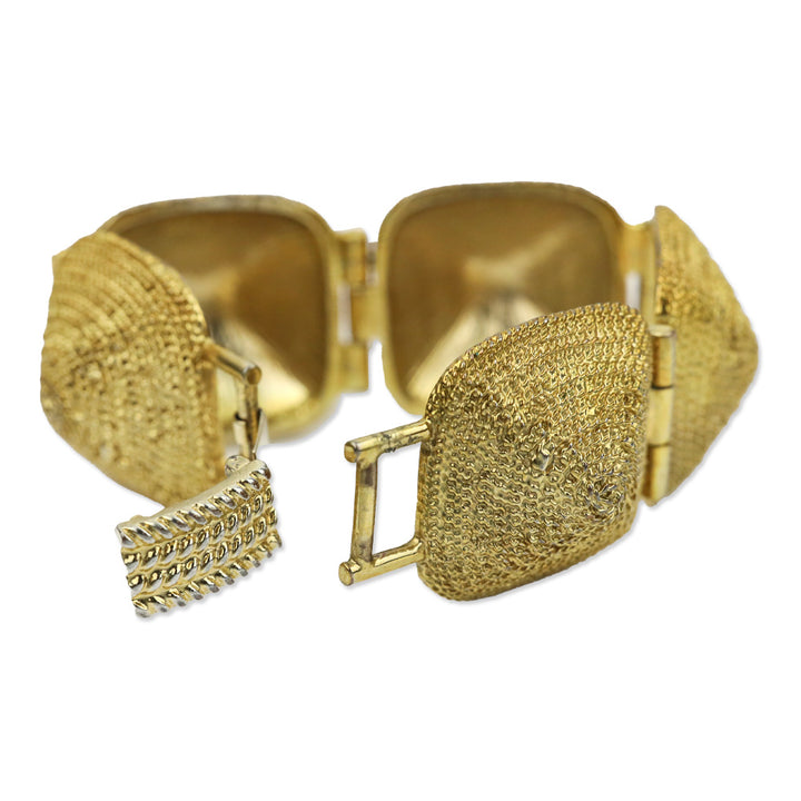 Gold-tone Chain Link Pyramid Bracelet