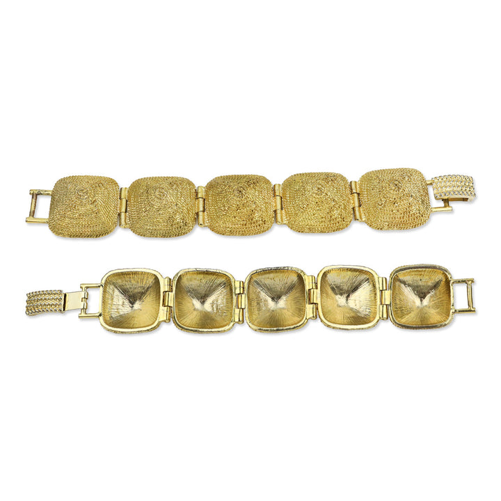 Gold-tone Chain Link Pyramid Bracelet