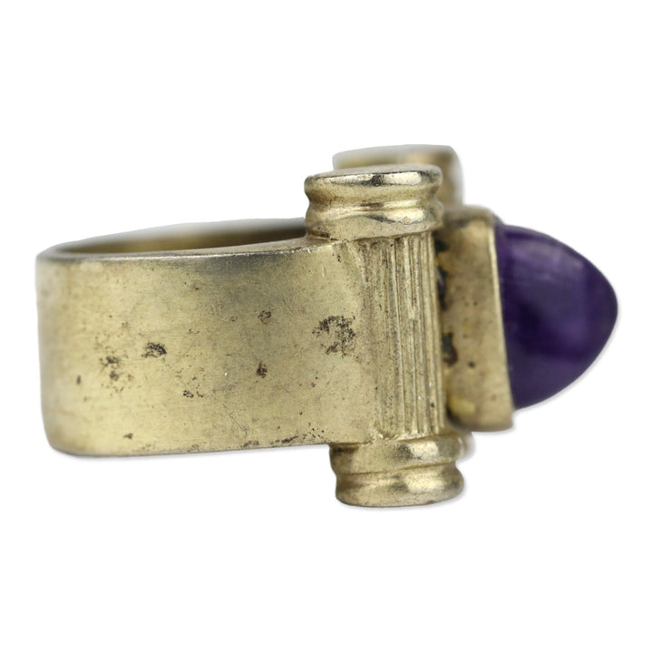 Gold Plated Sterling Purple Square Stone Ring