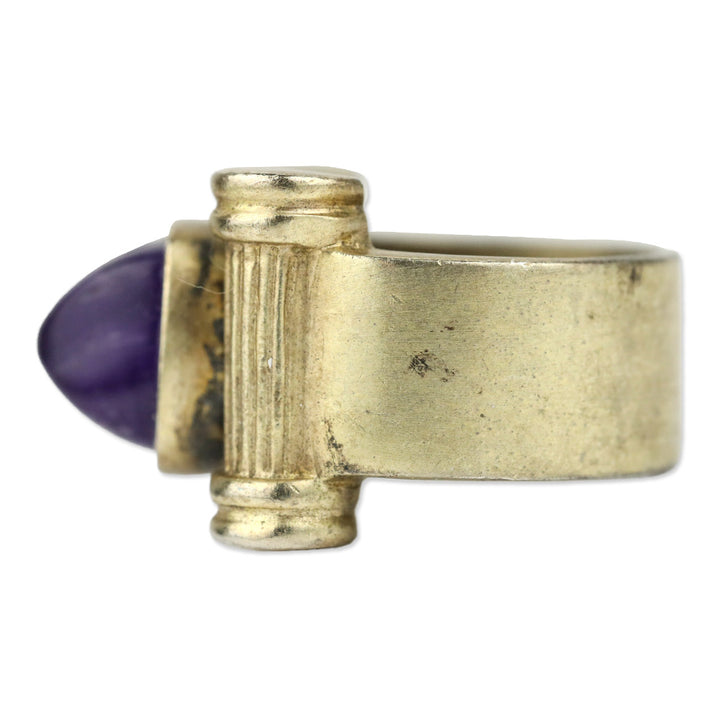 Gold Plated Sterling Purple Square Stone Ring