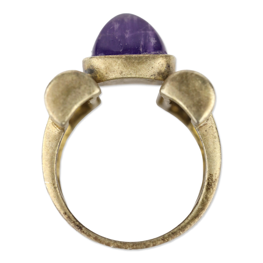 Gold Plated Sterling Purple Square Stone Ring