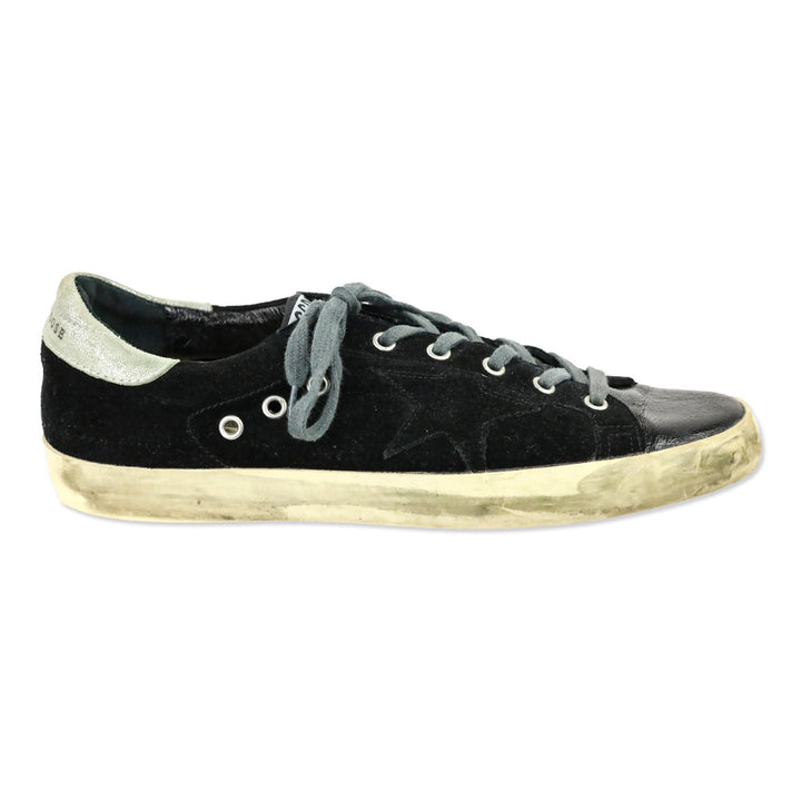 Golden Goose Black Distressed Suede Low Top Sneakers
