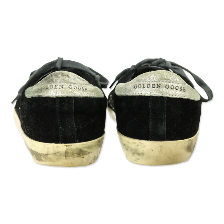 Golden Goose Black Distressed Suede Low Top Sneakers