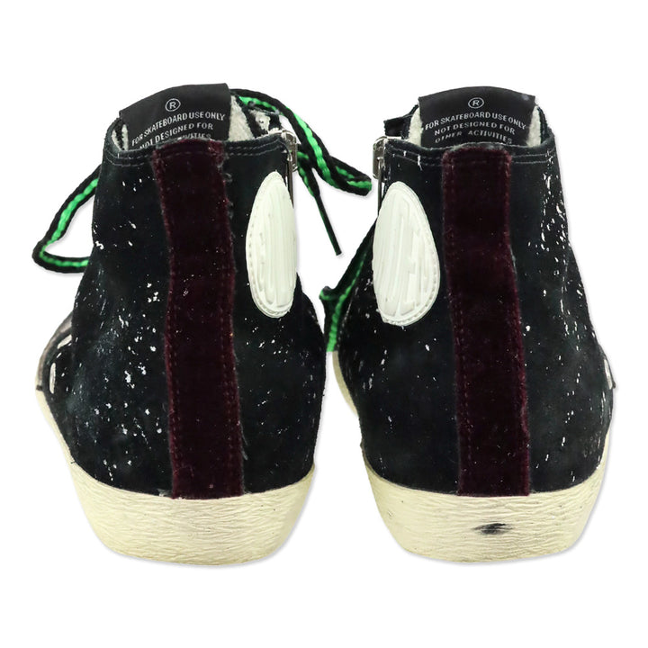 Golden Goose Francy Black Suede Paint Splatter High-Top Sneaker