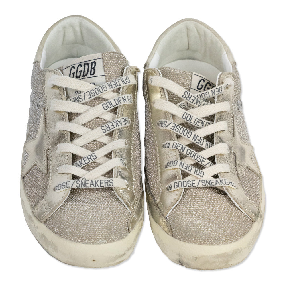 Golden Goose Gold Mesh Silver Star Sneakers