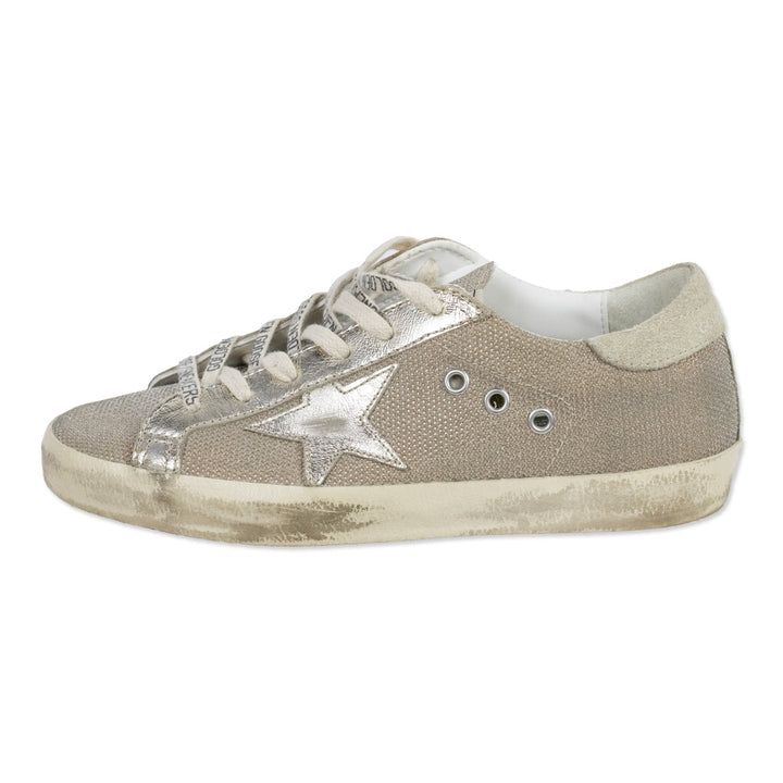 Golden Goose Gold Mesh Silver Star Sneakers