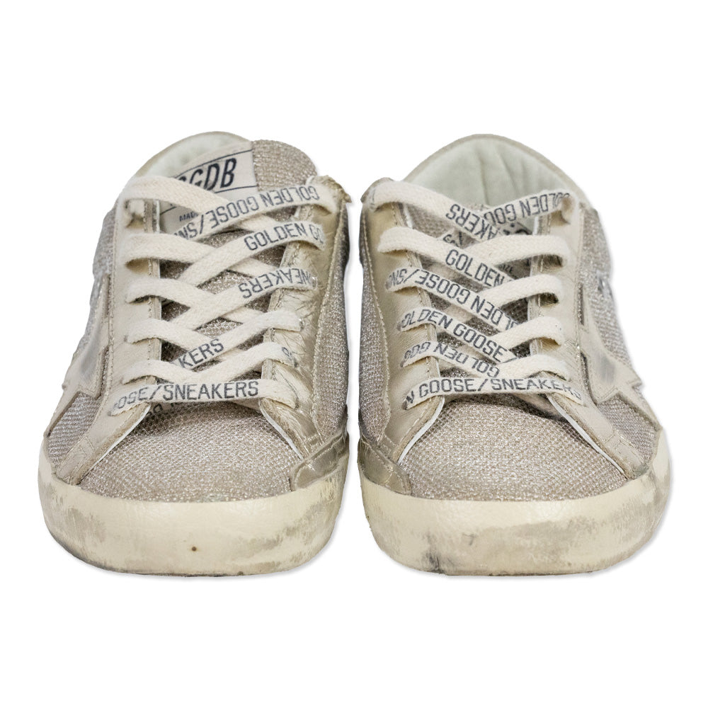 Golden Goose Gold Mesh Silver Star Sneakers