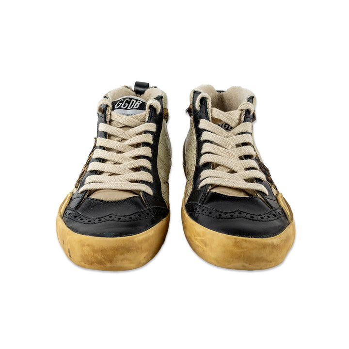 Golden Goose High Top Calf Hair and Leather Sneakers