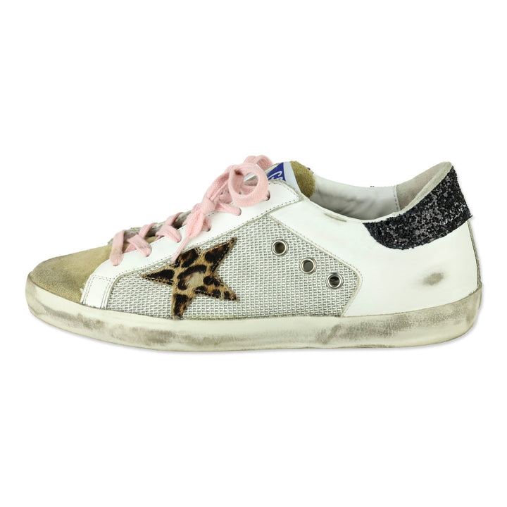 Golden Goose Super-Star Leopard Horsy Star Glitter Low-Top Sneakers