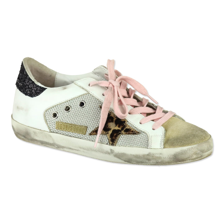 Golden Goose Super-Star Leopard Horsy Star Glitter Low-Top Sneakers