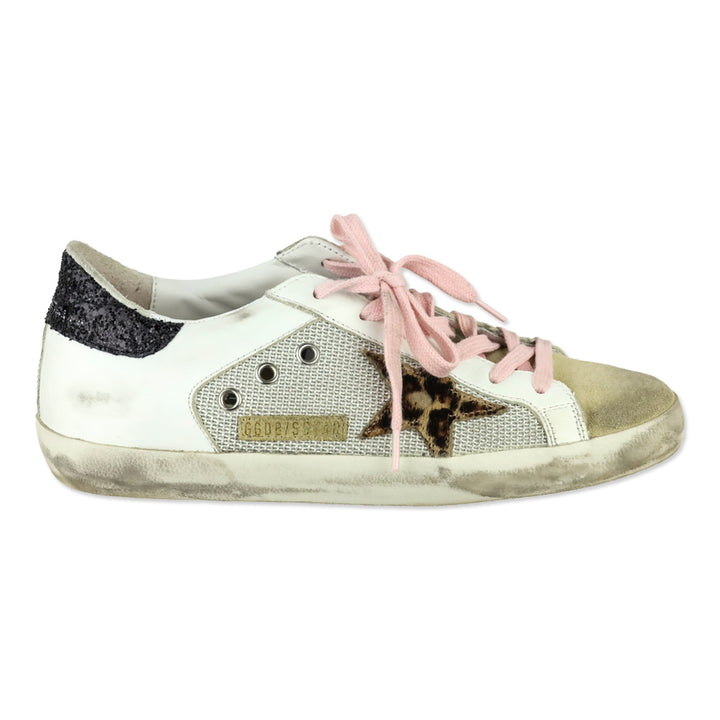 Golden Goose Super-Star Leopard Horsy Star Glitter Low-Top Sneakers