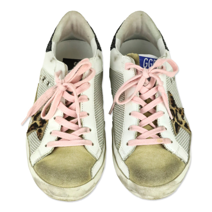 Golden Goose Super-Star Leopard Horsy Star Glitter Low-Top Sneakers