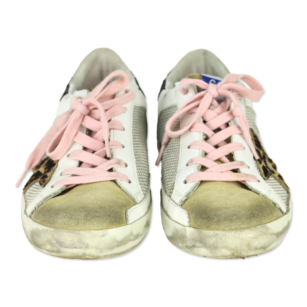Golden Goose Super-Star Leopard Horsy Star Glitter Low-Top Sneakers