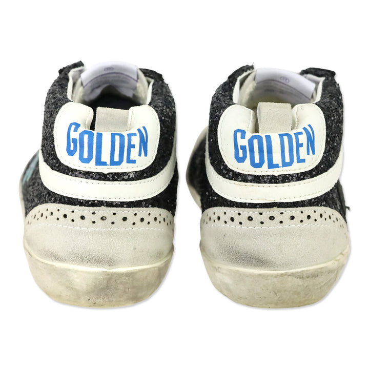 Golden Goose Mid Star Black Glitter Blue Star Sneaker