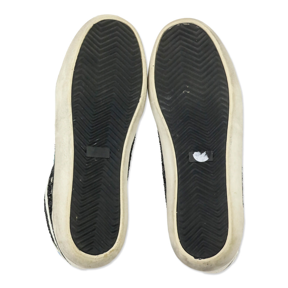 Golden Goose Mid Star Black Glitter Blue Star Sneaker