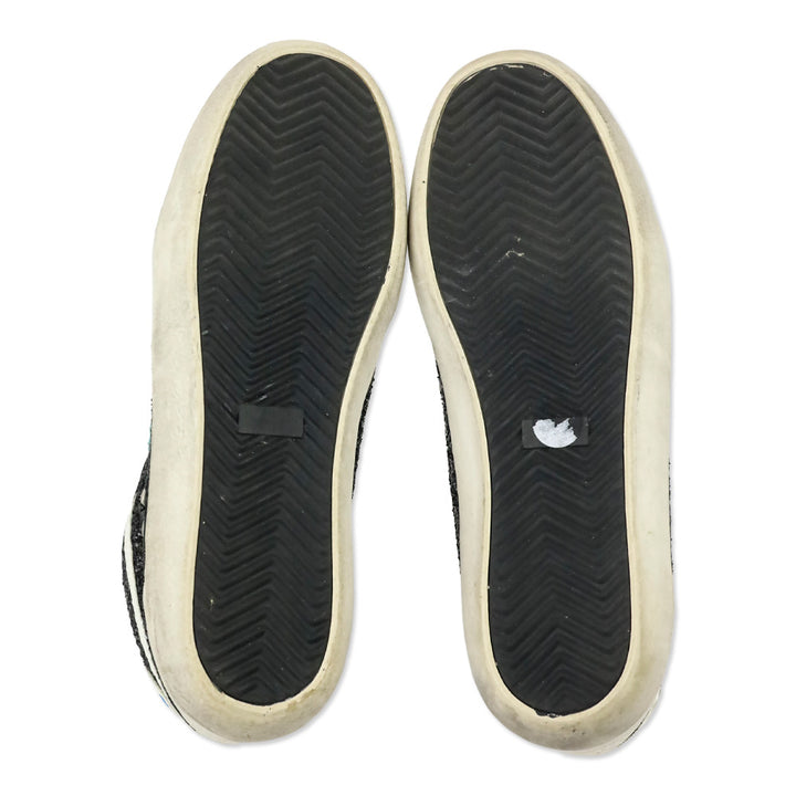 Golden Goose Mid Star Black Glitter Blue Star Sneaker