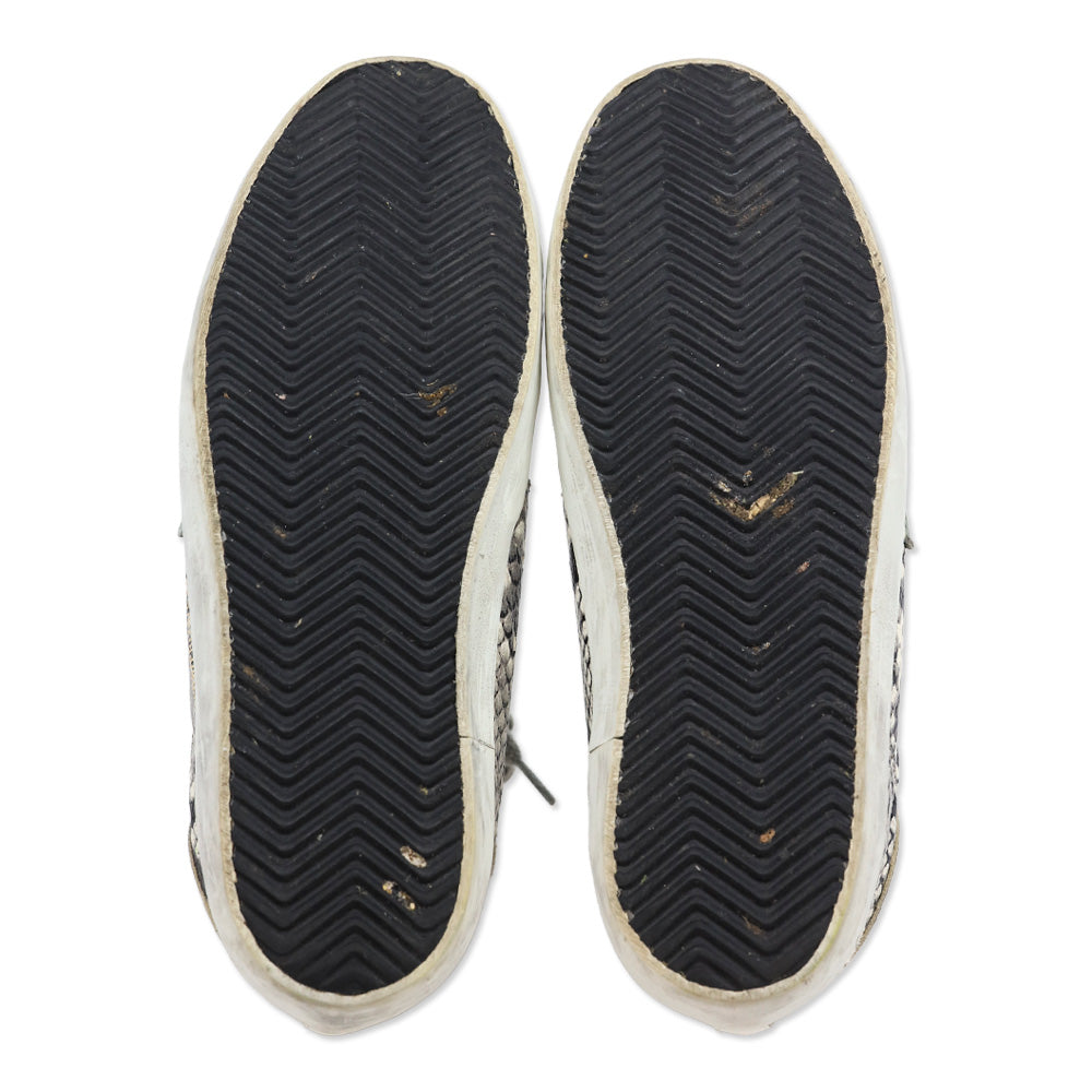 Golden Goose Super-Star Snakeskin Leather Neon Green Star Low Top Sneaker