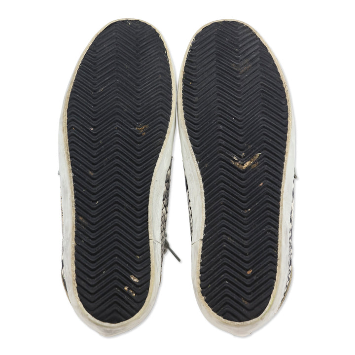 Golden Goose Super-Star Snakeskin Leather Neon Green Star Low Top Sneaker
