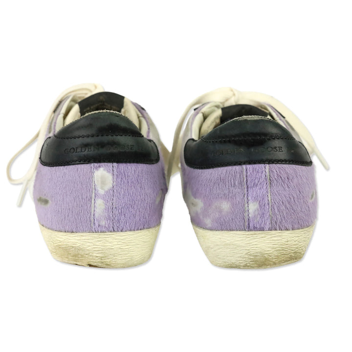 Golden Goose SuperstarPurple/White Leather and Calf Hair Low-top Sneakers