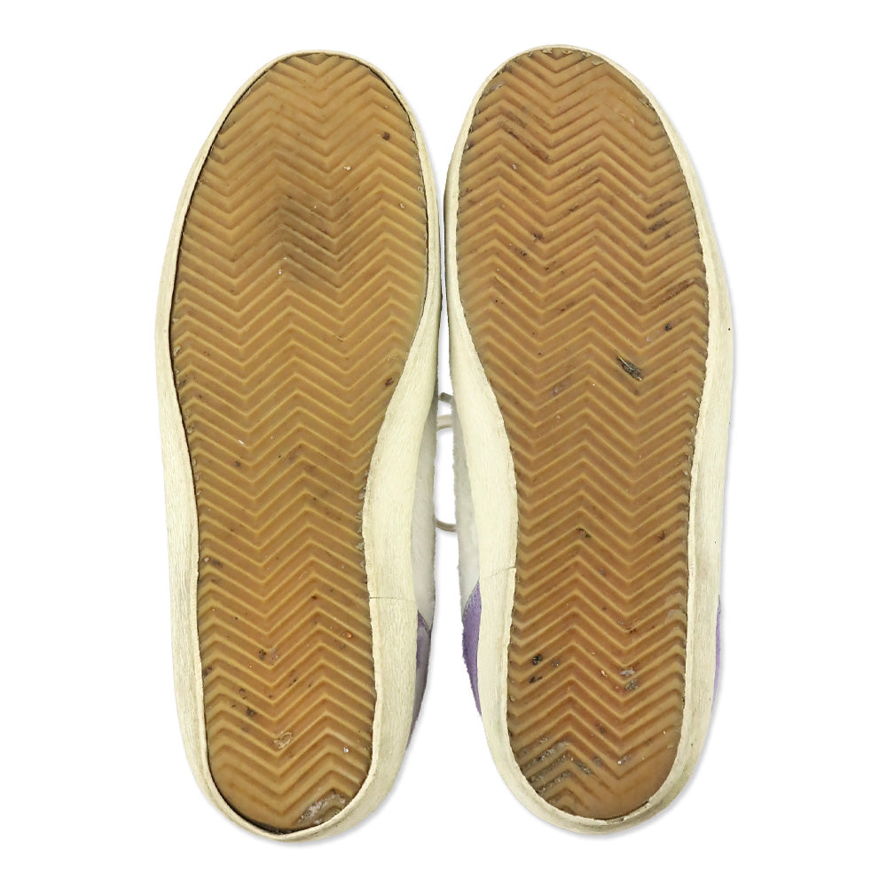 Golden Goose SuperstarPurple/White Leather and Calf Hair Low-top Sneakers