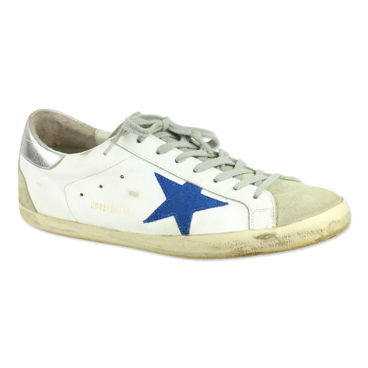 Golden Goose Superstar White Electric Blue Low Top Sneakers
