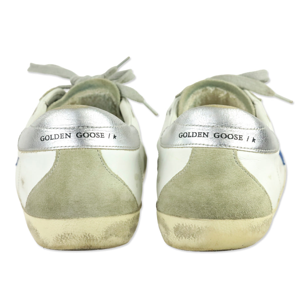 Golden Goose Superstar White Electric Blue Low Top Sneakers