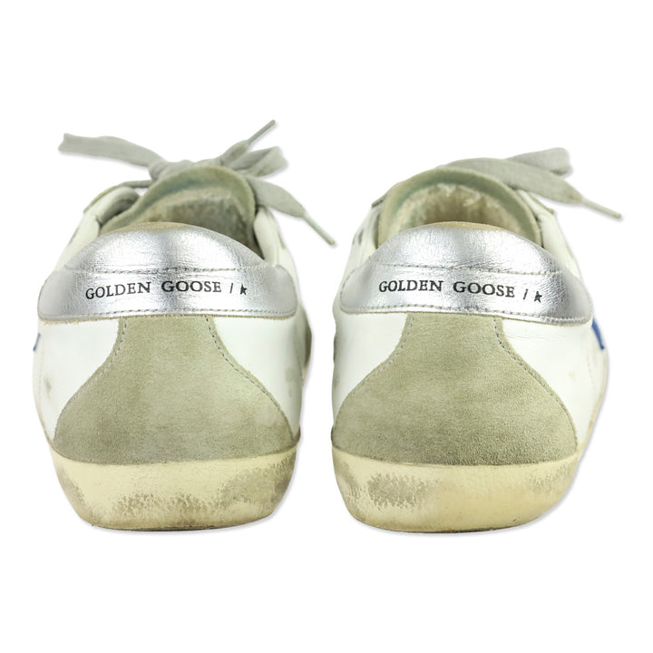 Golden Goose Superstar White Electric Blue Low Top Sneakers