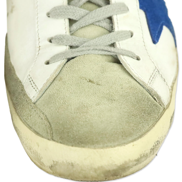Golden Goose Superstar White Electric Blue Low Top Sneakers