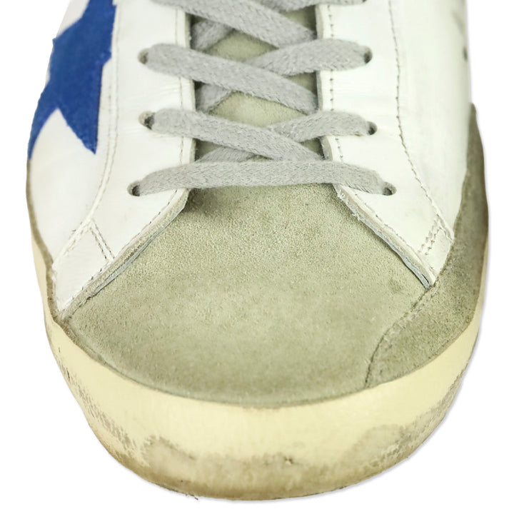 Golden Goose Superstar White Electric Blue Low Top Sneakers