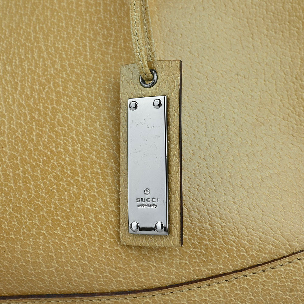 Gucci Vintage Beige Leather Slide Frame Shoulder Bag