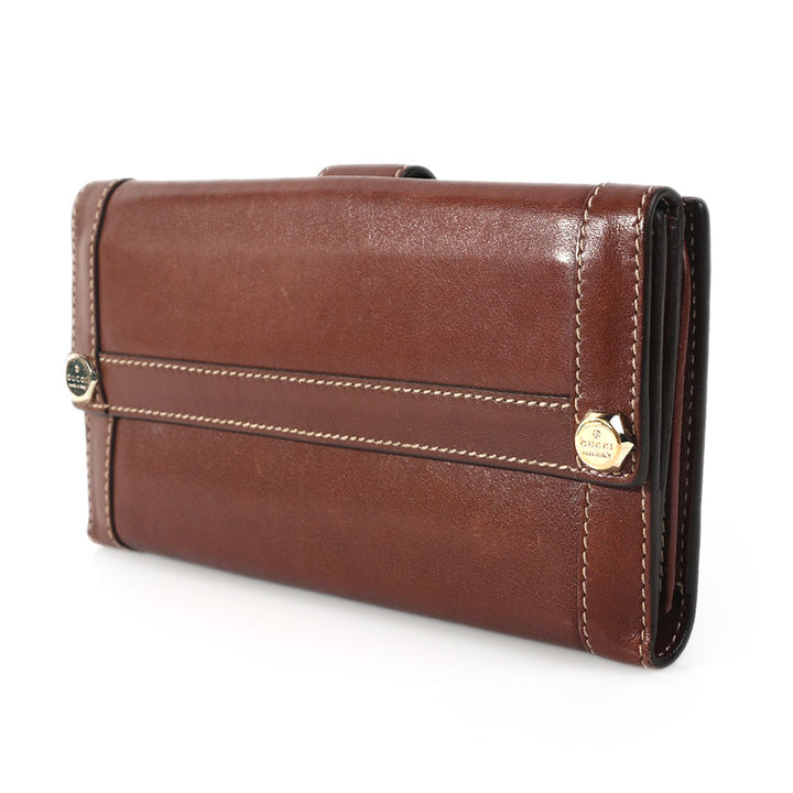 Gucci Vintage Brown Leather Flap Wallet