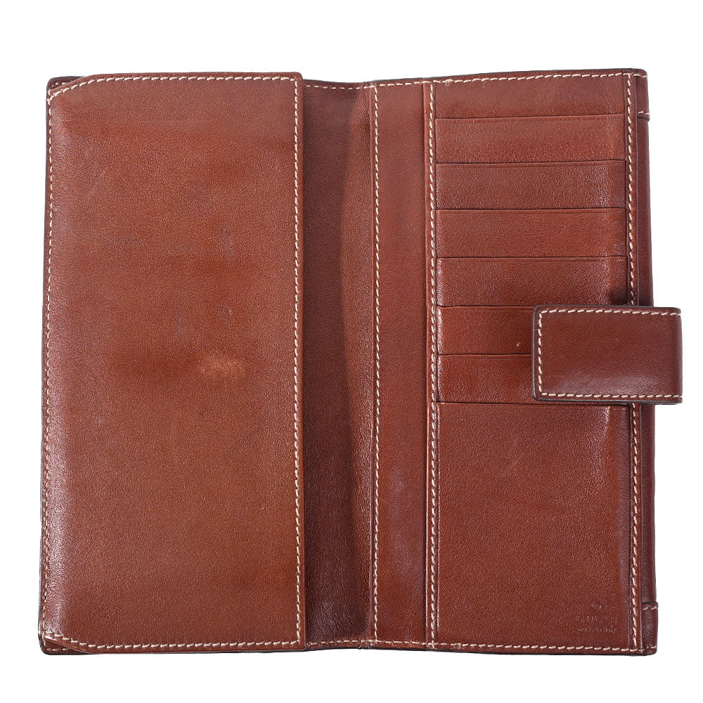 Gucci Vintage Brown Leather Flap Wallet