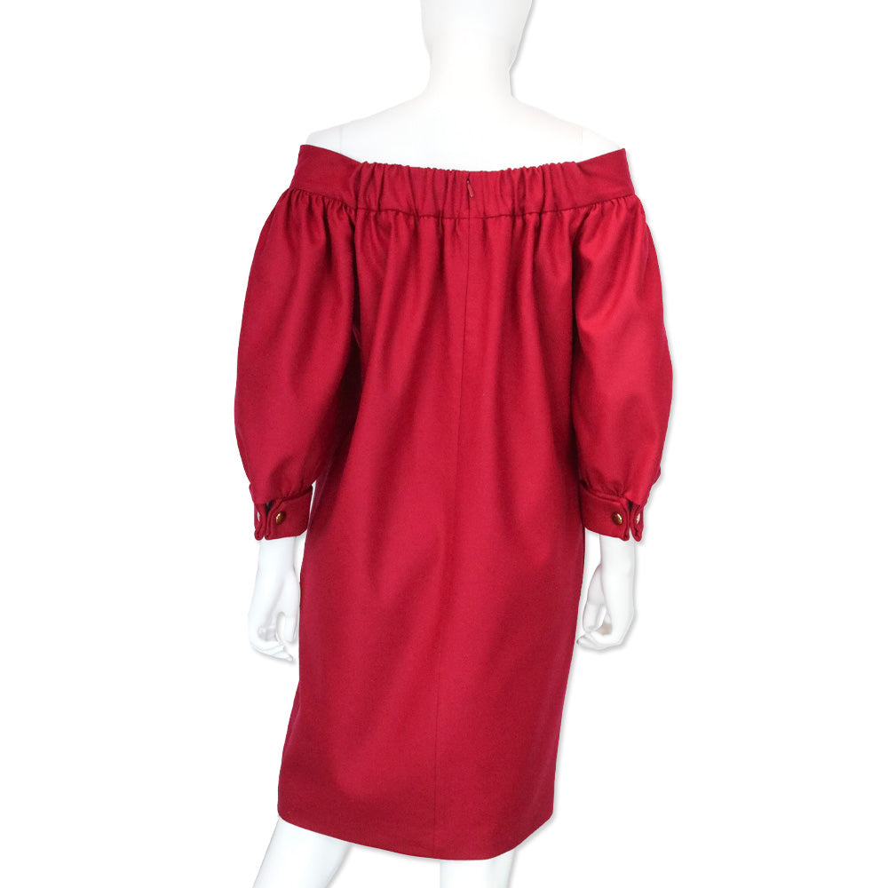 gucci off shoulder dress ruffled off-shoulder silk dress - Gucci