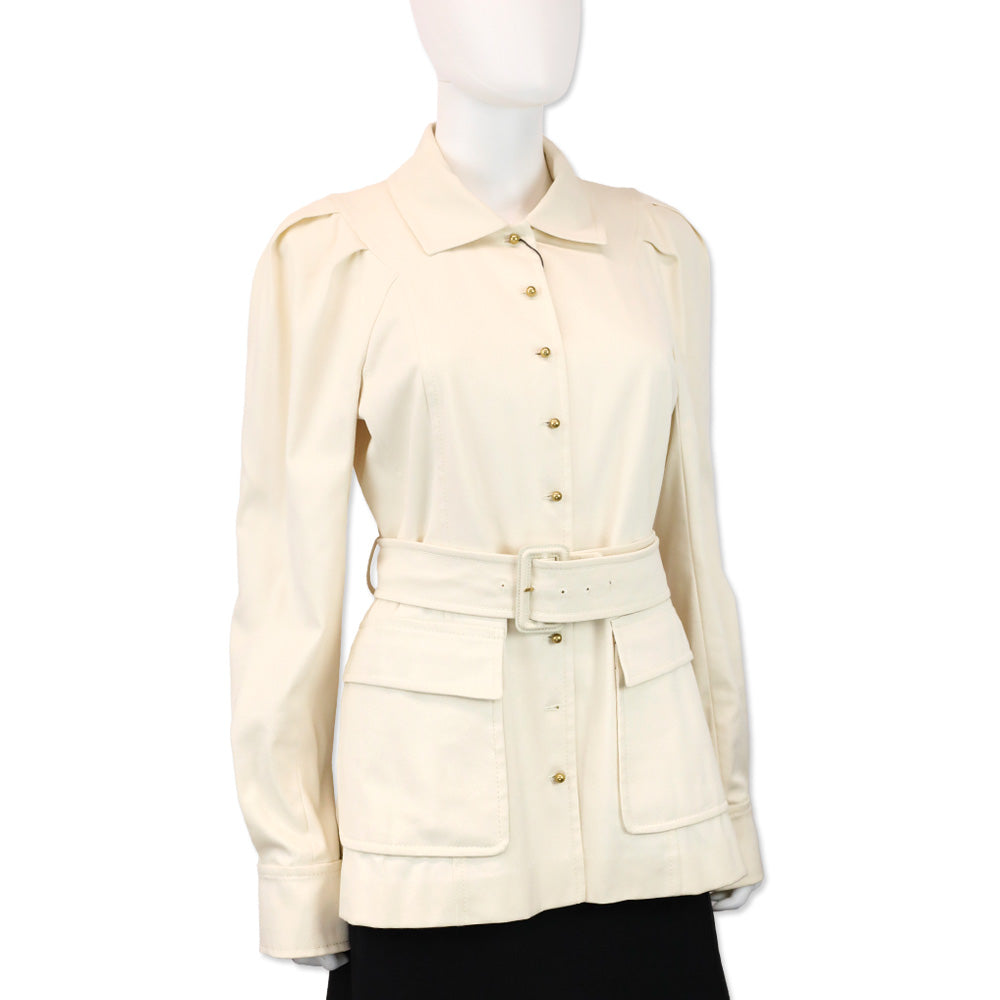 Gucci 2013 Cream Ribbed Trench Coat