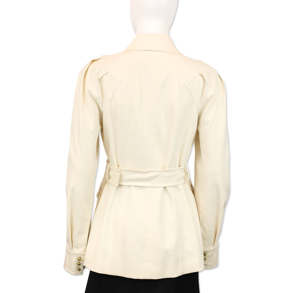 Gucci 2013 Cream Ribbed Trench Coat