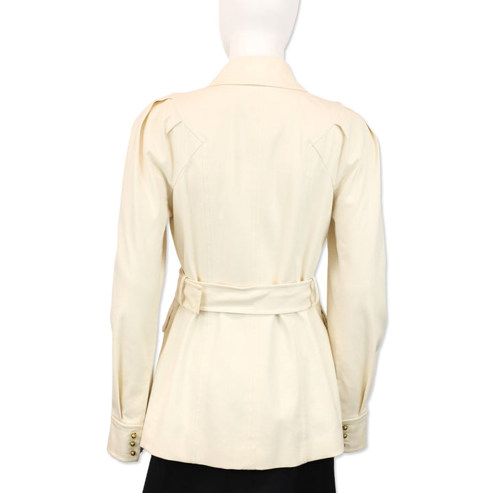 Gucci 2013 Cream Ribbed Trench Coat