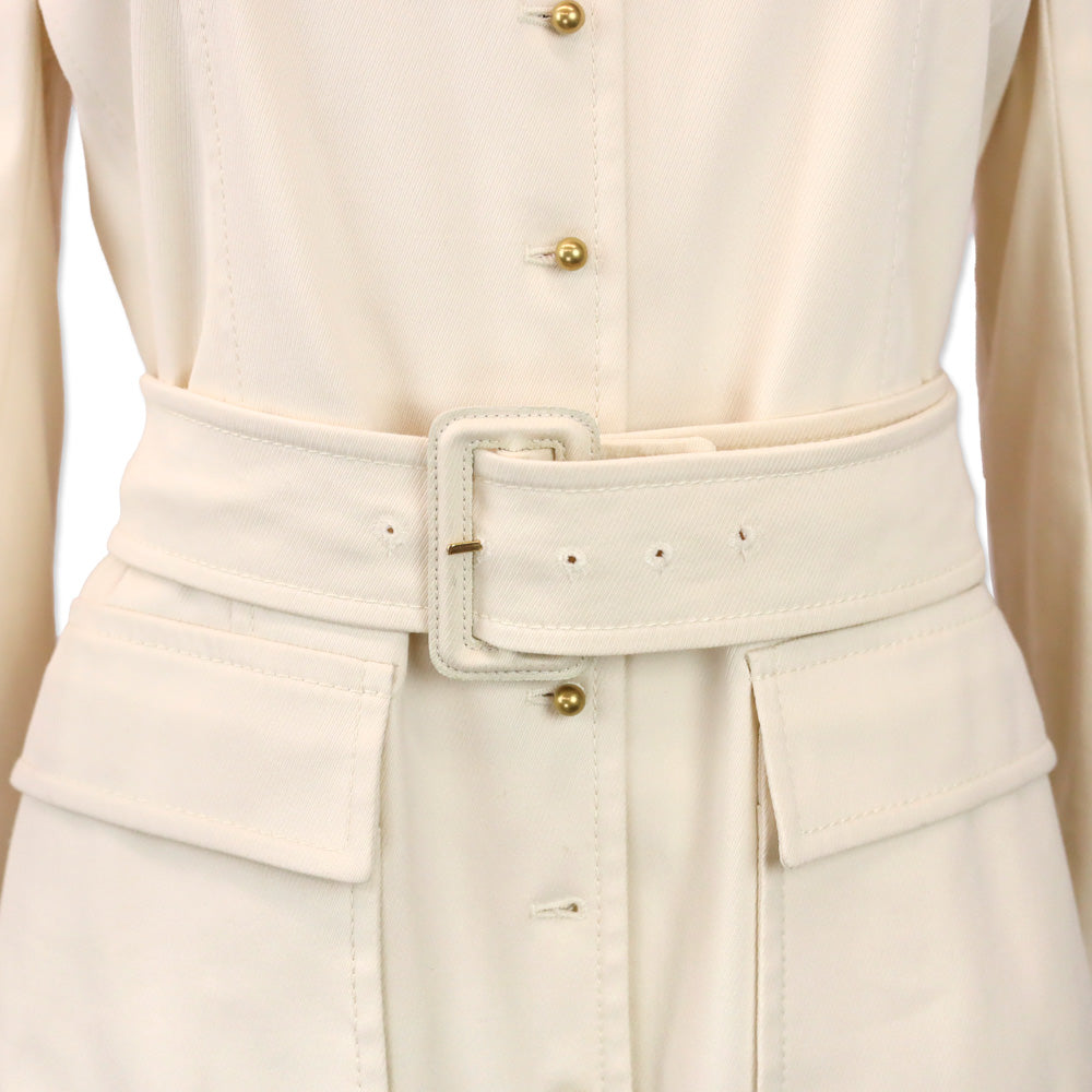 Gucci 2013 Cream Ribbed Trench Coat