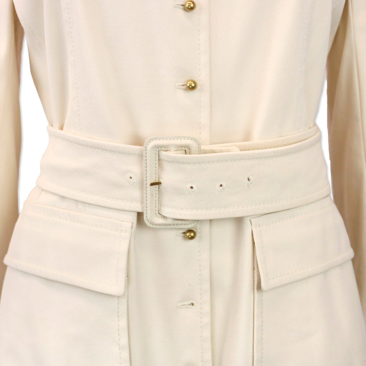 Gucci 2013 Cream Ribbed Trench Coat