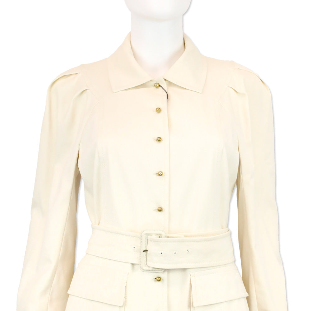 Gucci 2013 Cream Ribbed Trench Coat